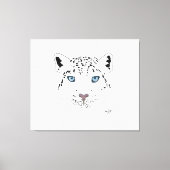 Snow Leopard Drawing "Fierce is Beauful" Canvas Afdruk (Voorkant)