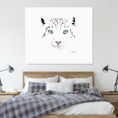 Snow Leopard Drawing "Fierce is Beauful" Canvas Afdruk (Insitu (Slaapkamer))
