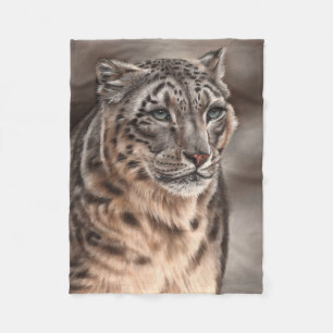 Snow Leopard Fleece Blanket Deken