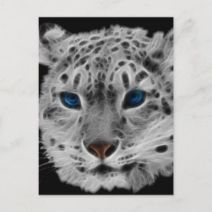 Snow Leopard Fractal Briefkaart