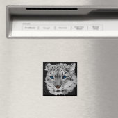 Snow Leopard Fractal Magneet (Insitu (Vaatwasser))