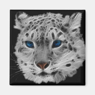Snow Leopard Fractal Magneet