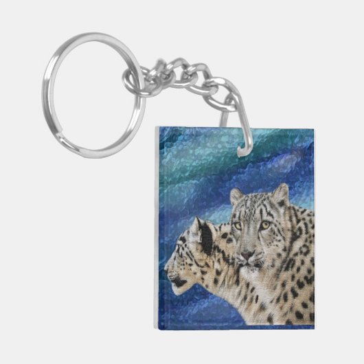 Snow Leopard Habitat Sleutelhanger (Voorkant Links)