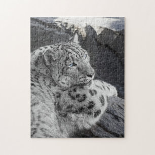 Snow Leopard Icy Stare Legpuzzel