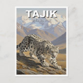 Snow Leopard in Tajik National Park Tajikistan Briefkaart (Voorkant)