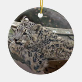 Snow Leopard Keramisch Ornament