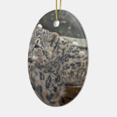 Snow Leopard Keramisch Ornament (Links)