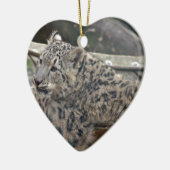Snow Leopard Keramisch Ornament (Links)