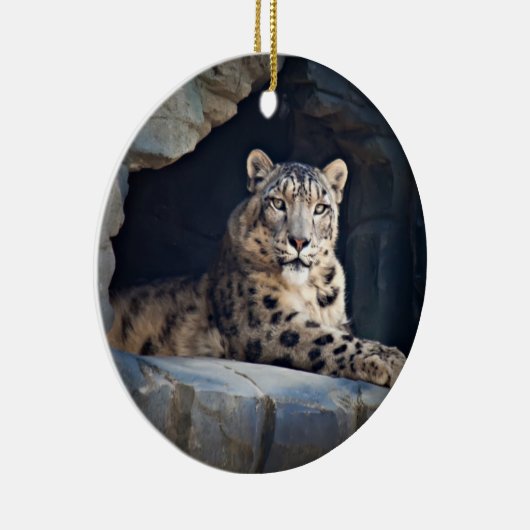 Snow Leopard Keramisch Ornament (Rechts)