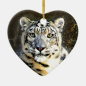 Snow Leopard Keramisch Ornament (Voorkant)