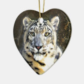 Snow Leopard Keramisch Ornament (Links)