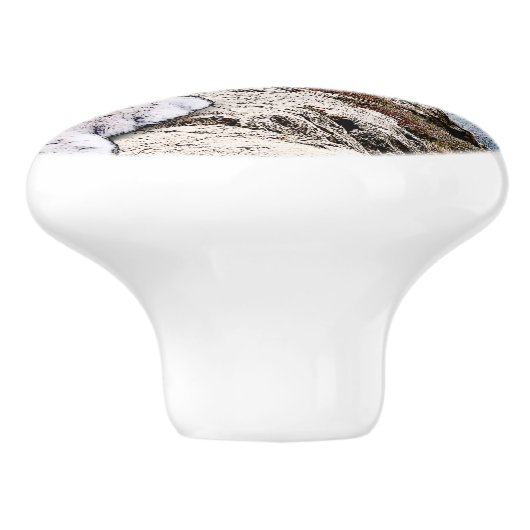 Snow Leopard Keramische Knop (Zijkant)