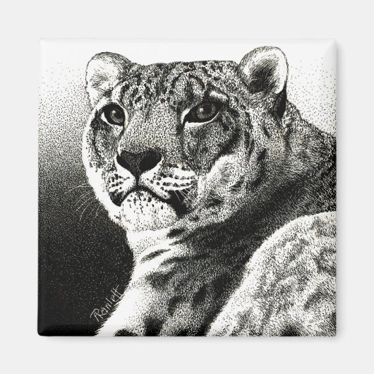 Snow Leopard Magnet Magneet (Voorkant)