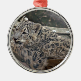 Snow Leopard Metalen Ornament