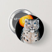 Snow Leopard Moon Ronde Button 5,7 Cm (Voorkant /achterkant)