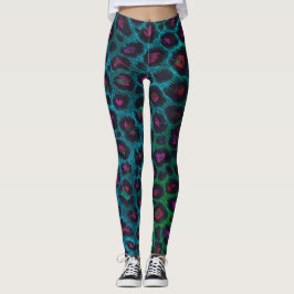 Snow Leopard Neon-Noir-patroon Leggings