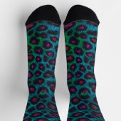 Snow Leopard Neon-Noir-patroon Sokken (Top)