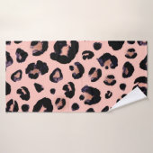 Snow Leopard noir gris beige arrière - plan sans c (Serviette de bain)