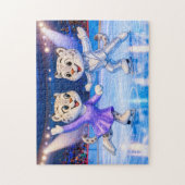 Snow Leopard Pair Performing Ice Dance Routine in  Legpuzzel (Verticaal)