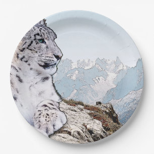 Snow Leopard Papieren Bordje