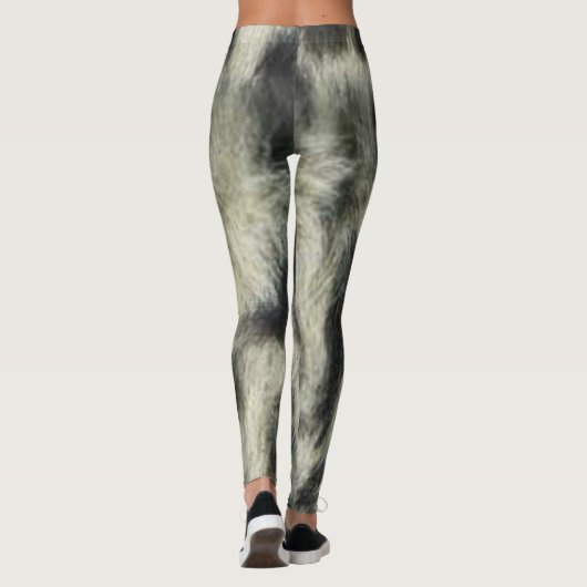Snow Leopard Pattern Print Leggings (Achterkant)