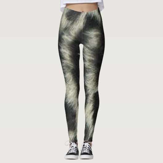 Snow Leopard Pattern Print Leggings (Voorkant)