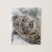 Snow Leopard Portrait in Snow 3 Legpuzzel (Verticaal)