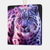 Snow Leopard Portrait Keramisch Ornament (Links)