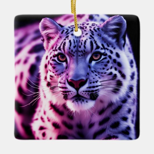 Snow Leopard Portrait Keramisch Ornament (Voorkant)