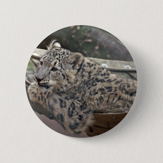 Snow Leopard Ronde Button 5,7 Cm (Voorkant)