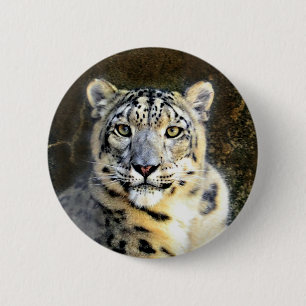 Snow Leopard Ronde Button 5,7 Cm