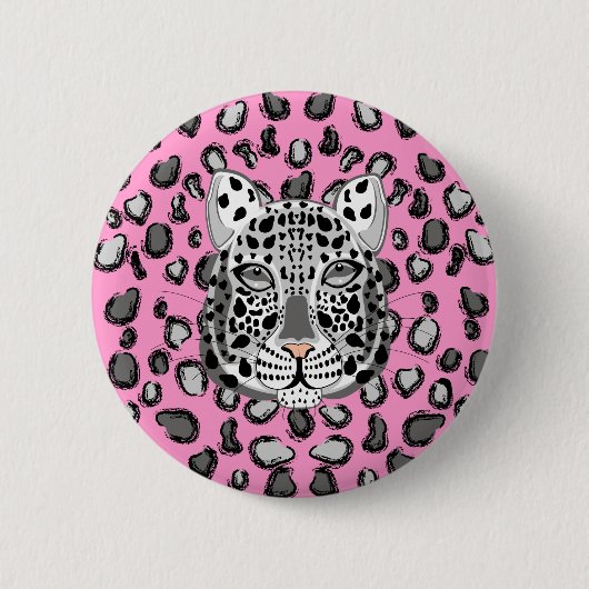 Snow Leopard Ronde Button 5,7 Cm (Voorkant)