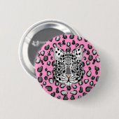 Snow Leopard Ronde Button 5,7 Cm (Voorkant /achterkant)