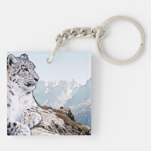 Snow Leopard Sleutelhanger (Achterkant)