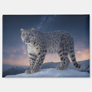 Snow Leopard Wild Majestic Animal Een sterrenstels Magneet