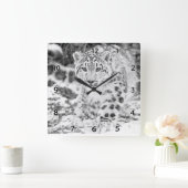 Snow Leopard Wildlife Wall Clock Vierkante Klok (Huis)