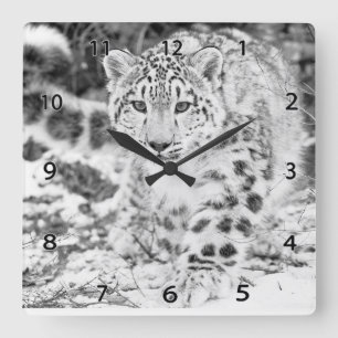 Snow Leopard Wildlife Wall klok