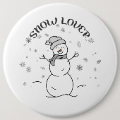 Snow Lover Cute Snowman Pin Button                 (Voorkant)