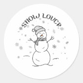 Snow Lover Cute Snowman Sticker                    (Voorkant)