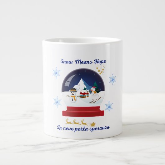 Snow Means Hope – Bilingual Snow Globe Holiday Extra Grote Beker (Voorkant)