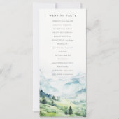 Snow Mountain Landscape Trouwprogramma Kaart (Achterkant)