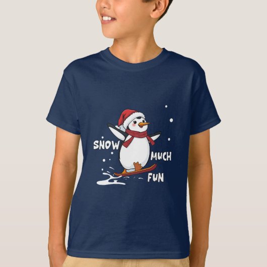 Snow Much Fun Penguin Tshirt ontwerp (Voorkant)