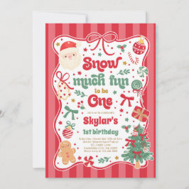 Snow Much Fun To Be One Christmas Bow Birthday Kaart