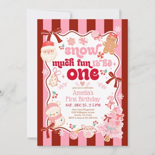 Snow Much Fun to be ONE First Birthday Invitation (Devant)