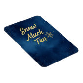Snow Much Fun Winter Magnet – Gold Snowflake  Magneet (Rechterzijde)