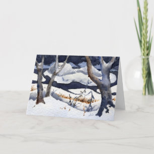 "Snow on Elk River Country Road Wenskaart" Kaart