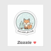 Snow Outside Glow Inside Fox Sticker | Winter Snow (Feuille)