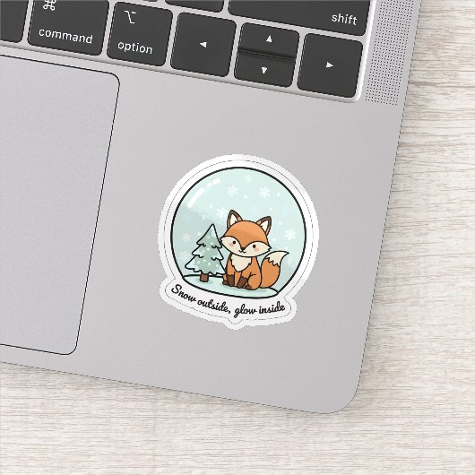 Snow Outside Glow Inside Fox Sticker | Winter Snow (Détail)