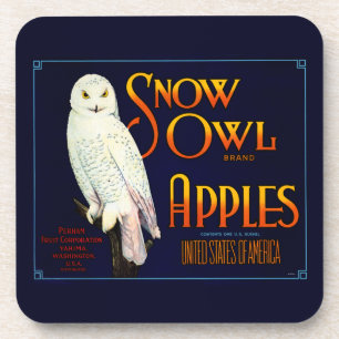 Snow Owl Apples Bier Onderzetter