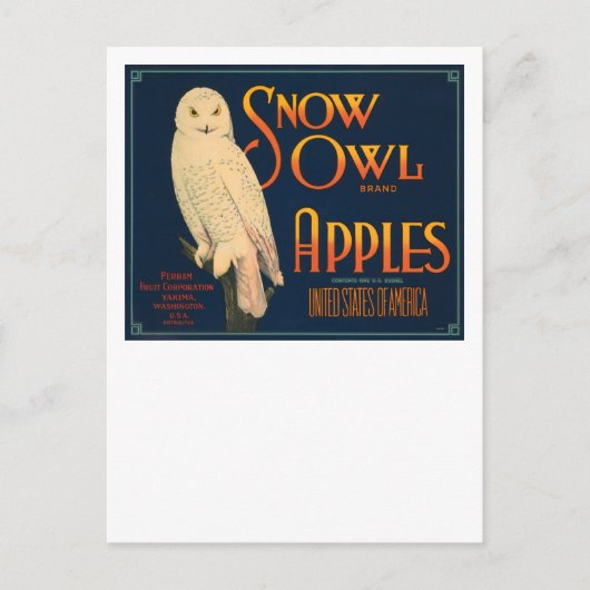 Snow Owl Brand Apples Briefkaart (Voorkant)